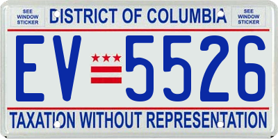 DC license plate EV5526