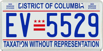 DC license plate EV5529