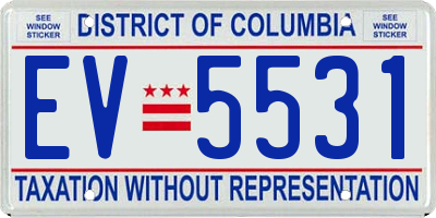 DC license plate EV5531