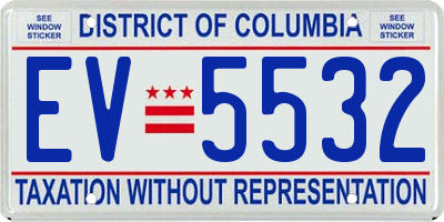 DC license plate EV5532