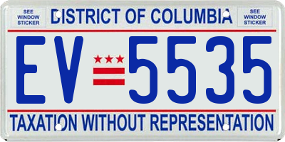 DC license plate EV5535