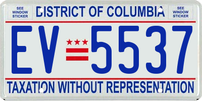 DC license plate EV5537