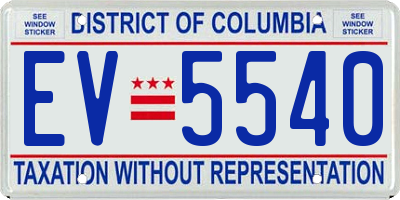 DC license plate EV5540