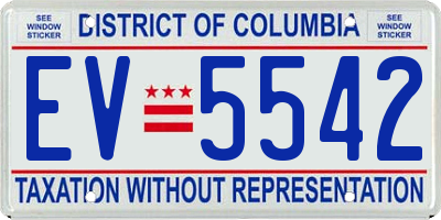 DC license plate EV5542