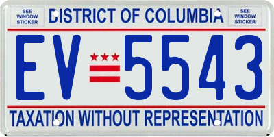 DC license plate EV5543