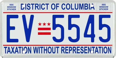 DC license plate EV5545