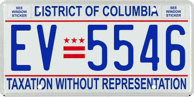 DC license plate EV5546