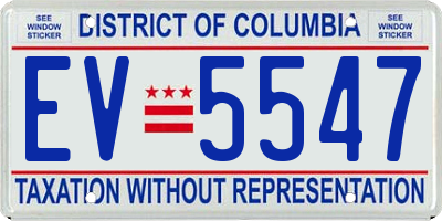 DC license plate EV5547