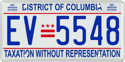 DC license plate EV5548