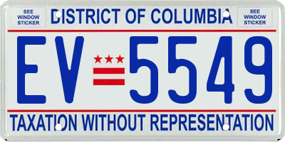 DC license plate EV5549