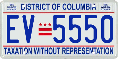 DC license plate EV5550
