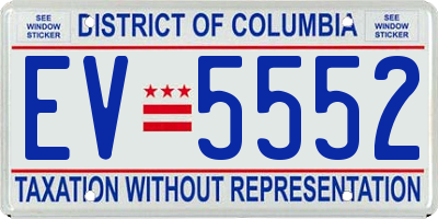 DC license plate EV5552
