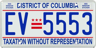 DC license plate EV5553