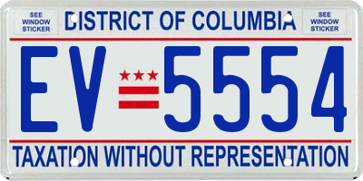 DC license plate EV5554