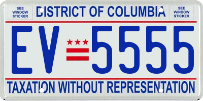 DC license plate EV5555