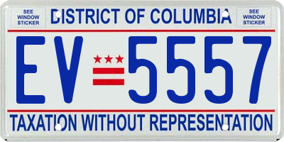 DC license plate EV5557