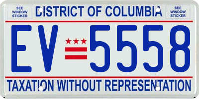 DC license plate EV5558