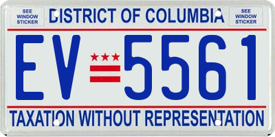 DC license plate EV5561