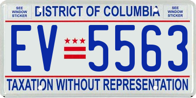 DC license plate EV5563