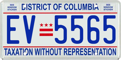 DC license plate EV5565