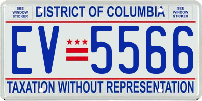 DC license plate EV5566