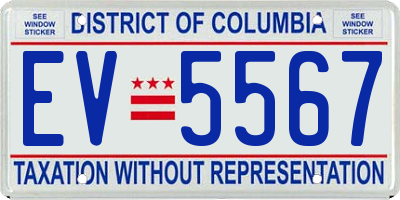 DC license plate EV5567