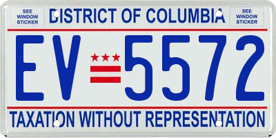 DC license plate EV5572