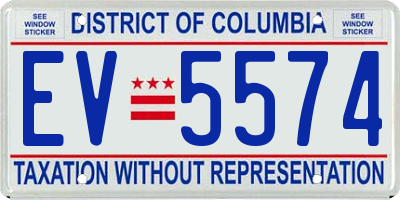DC license plate EV5574