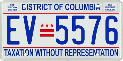 DC license plate EV5576