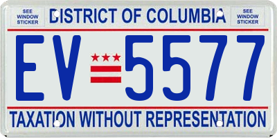 DC license plate EV5577