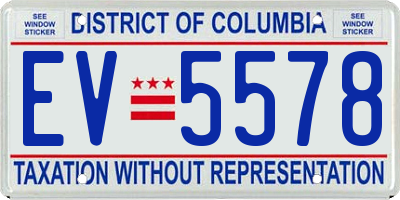 DC license plate EV5578