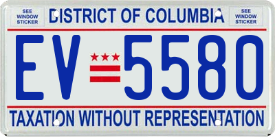 DC license plate EV5580