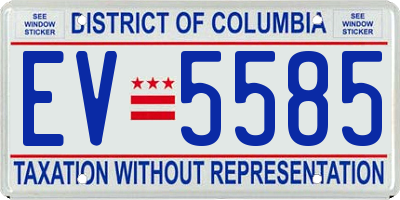 DC license plate EV5585
