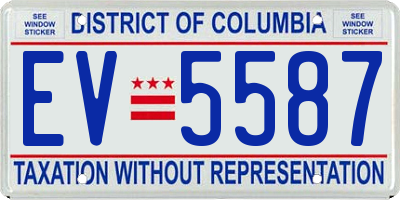 DC license plate EV5587