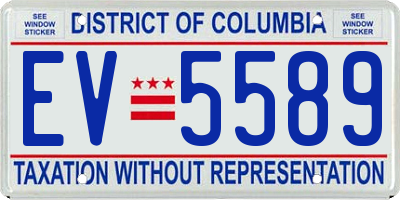 DC license plate EV5589