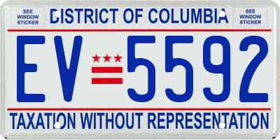 DC license plate EV5592