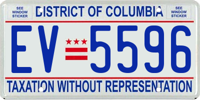 DC license plate EV5596