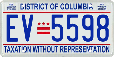 DC license plate EV5598