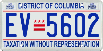 DC license plate EV5602