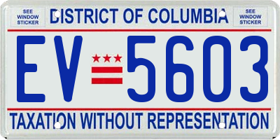 DC license plate EV5603