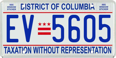 DC license plate EV5605