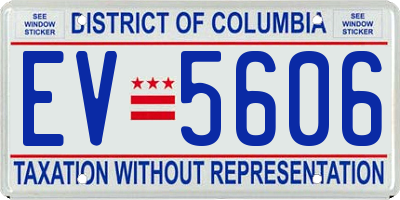 DC license plate EV5606