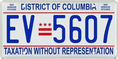DC license plate EV5607