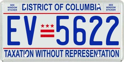 DC license plate EV5622