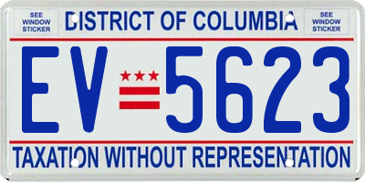 DC license plate EV5623