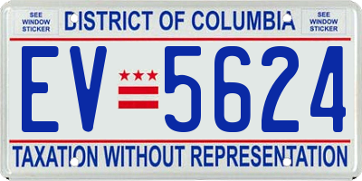 DC license plate EV5624