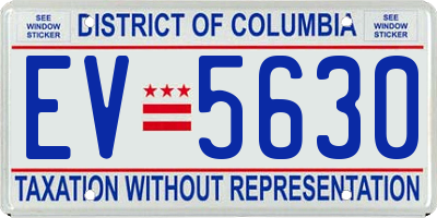 DC license plate EV5630