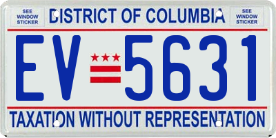 DC license plate EV5631