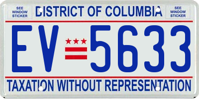 DC license plate EV5633