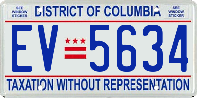 DC license plate EV5634